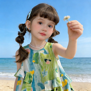 童装小清新背心裙夏薄款凉快儿童连衣裙三亚度假海边沙滩ins裙子