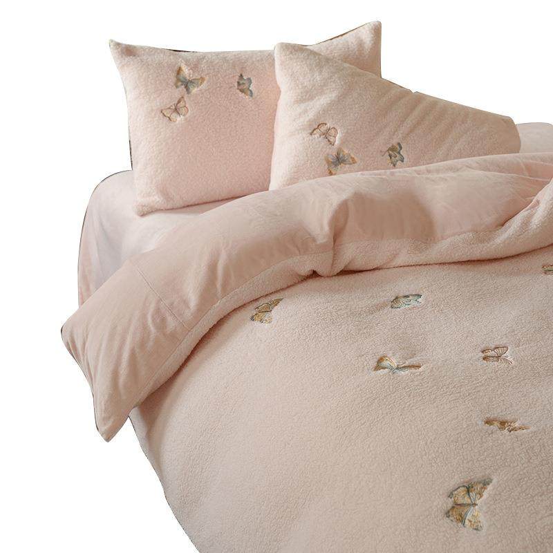 20克南通冬季绵羊绒四件套高级感加绒法兰绒加绒被套毛绒床单