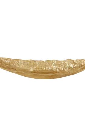 简约创意合金月亮桌面装饰居家装饰进口长条型托盘果盘摆件点