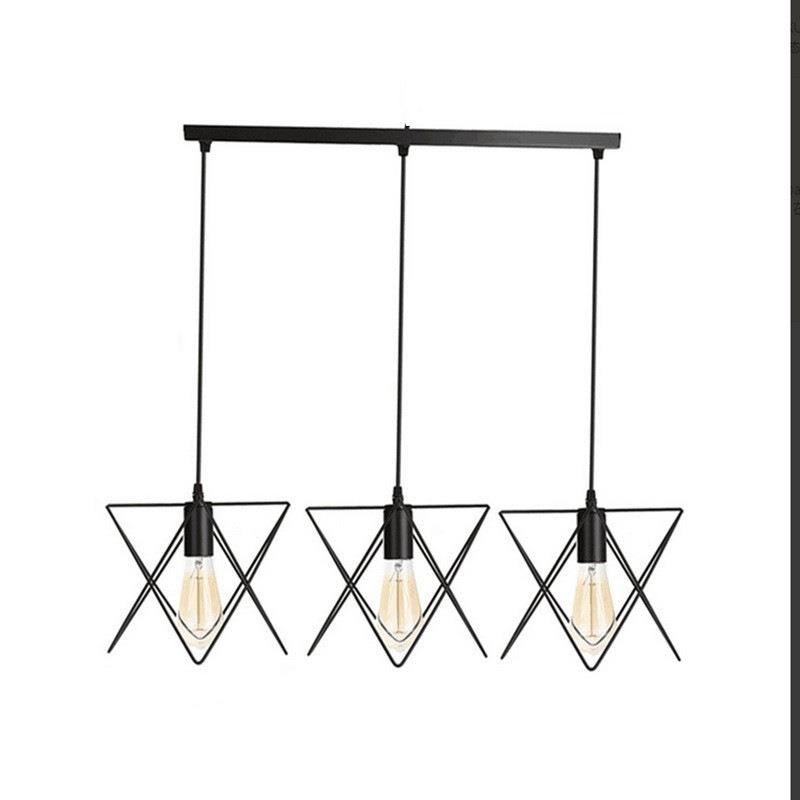 源头厂家采服购复工业风小笼子铁艺吊灯古头装店吧台三组合灯