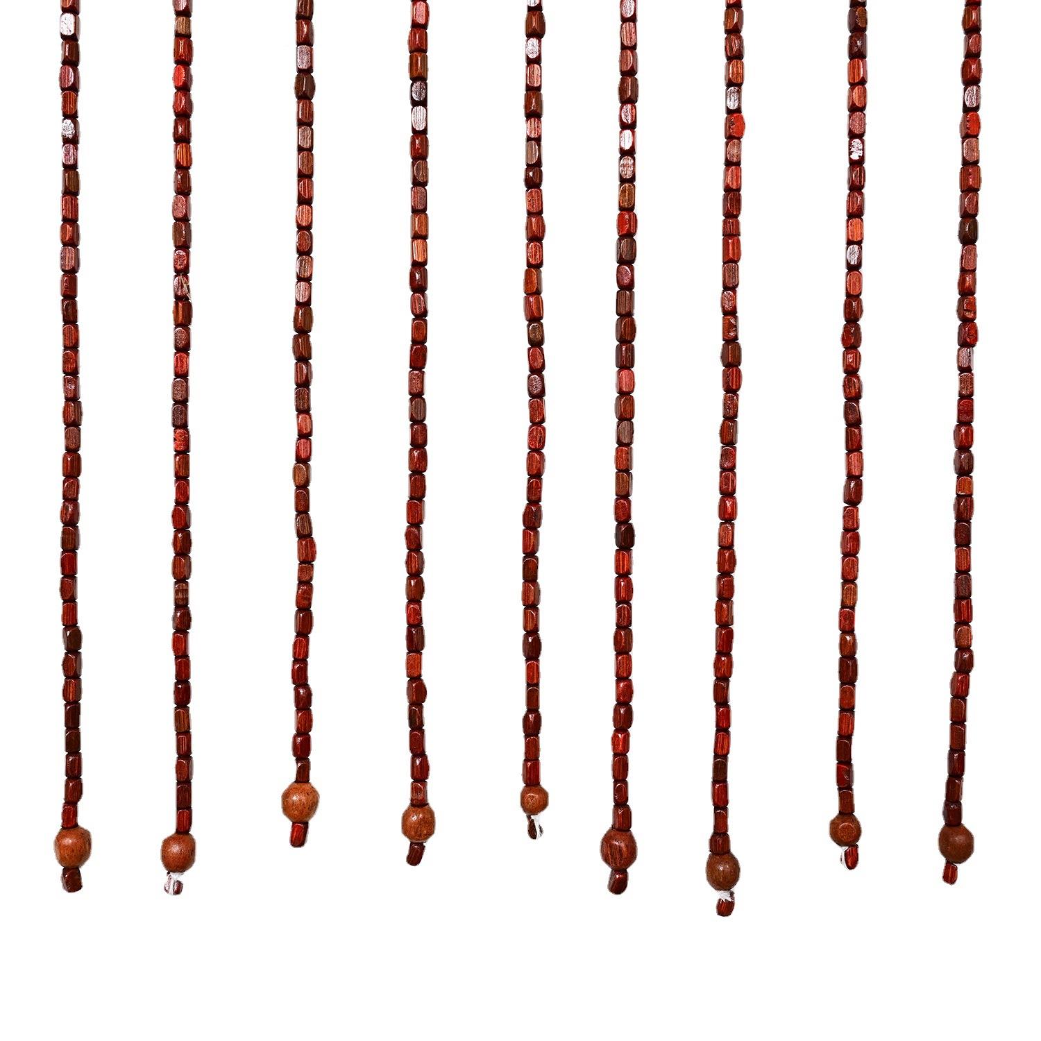 方块珠帘门帘900风挂水玄关隔断卧卫家生间厕所过道装饰用木室帘