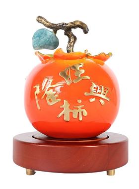 铜制摆件万事如意柿子摆件酒柜客厅玄关摆设装饰乔迁结婚生日送礼