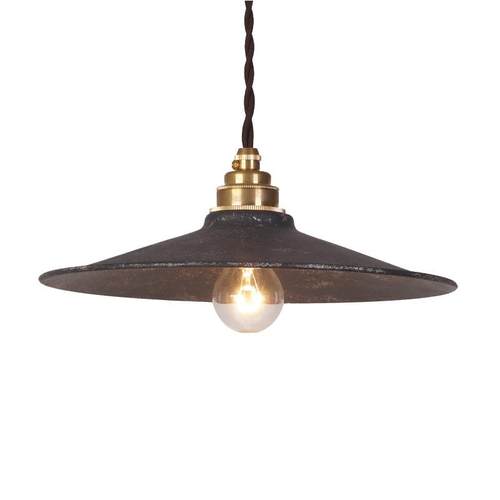 美式复古餐厅吊灯loft纯铜锅盖餐厅酒吧台单头工业风小吊灯