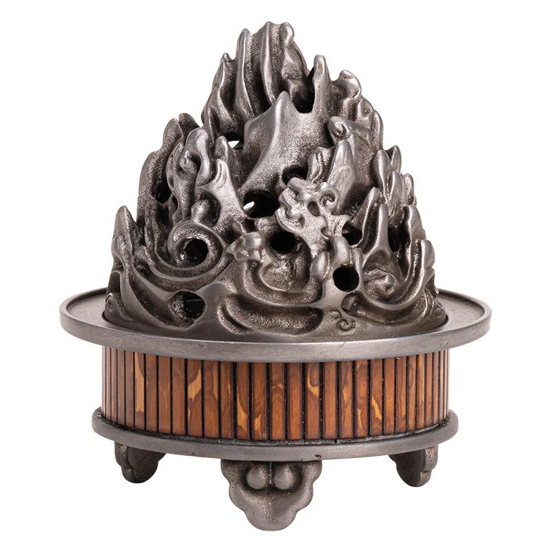 古篱博山湘妃竹古锡香炉香室盘香香插底座沉香小香内炉道茶dat811