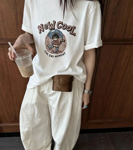夏上新猫咪印花显瘦短袖T恤