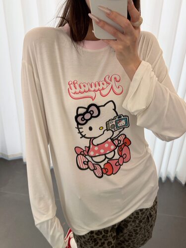 韩系Kitty卡通防晒长袖T恤