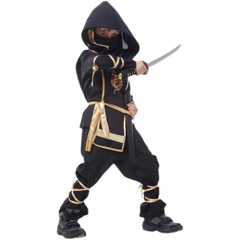 万圣节儿童忍者武士衣服表演火影忍者服装刺客夜行衣cosplay全套
