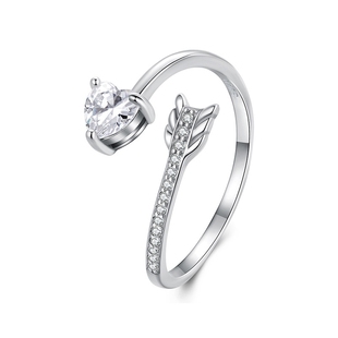 时予通体 925银新款网红ins一箭穿心开口戒时尚个性指环女轻奢