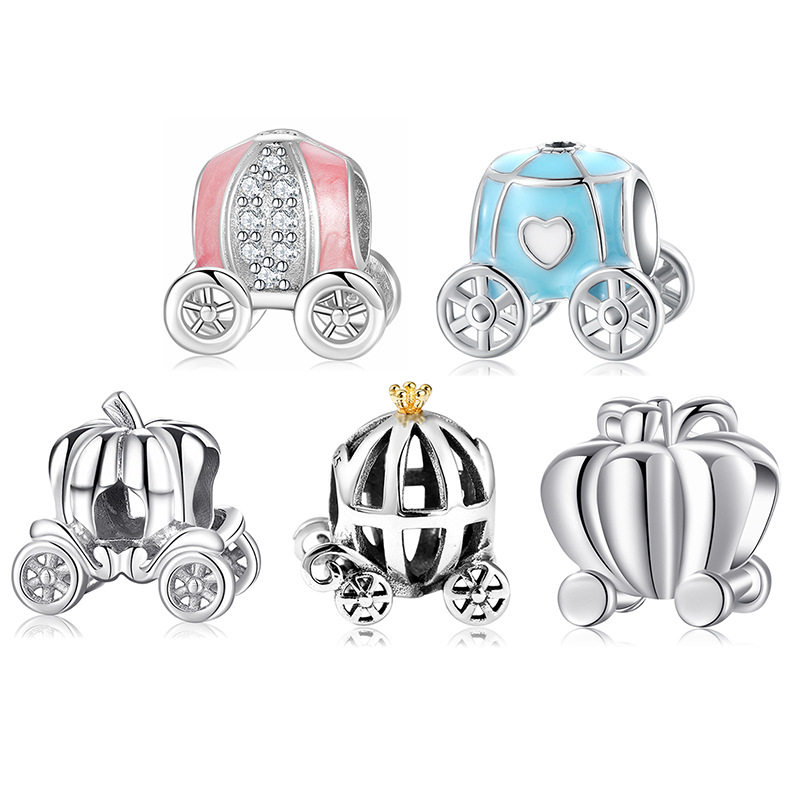 S925纯银珠子创意万圣节南瓜车系列串珠 手工DIY手链配件镂空银饰,饰品/流行首饰/时尚饰品新,银饰手链,淘宝优惠券,粉丝福利购,淘宝优惠卷