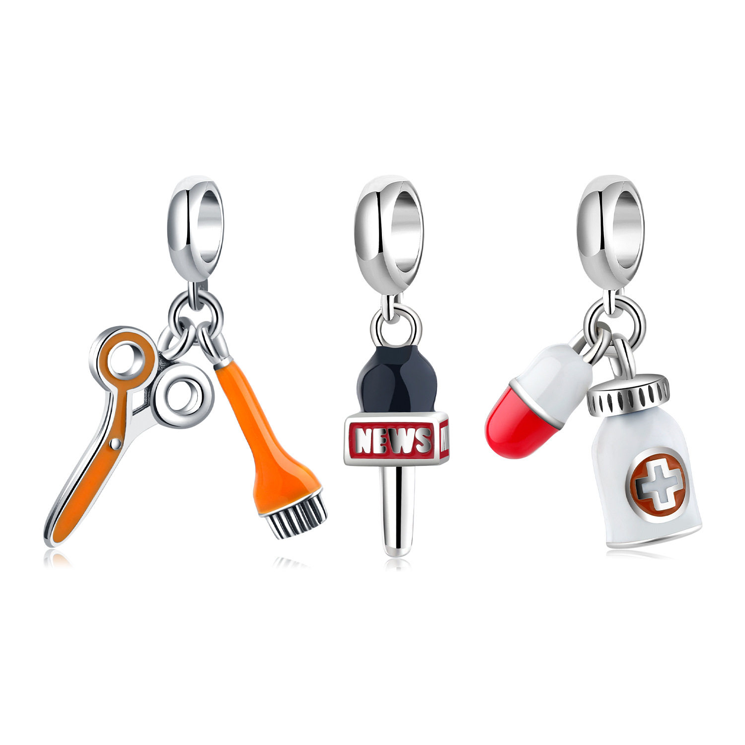 创意生活物品麦克风刷子吊坠 S925纯银彩色滴胶串珠手链diy银配饰,饰品/流行首饰/时尚饰品新,银饰吊坠,淘宝优惠券,粉丝福利购,淘宝优惠卷