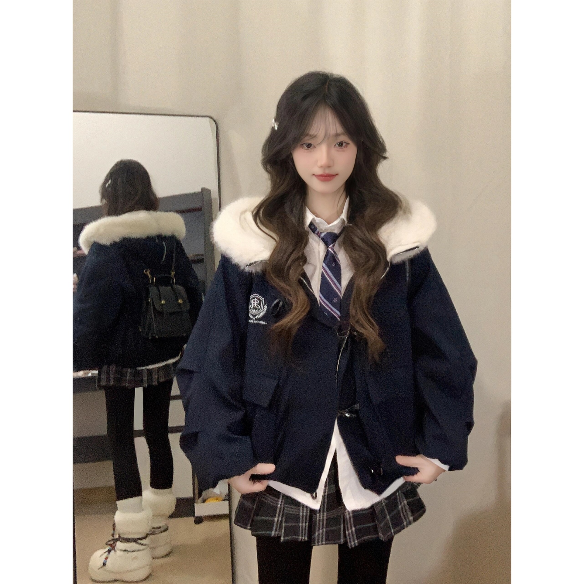 设计韩系宽松加厚小个子棉袄外套