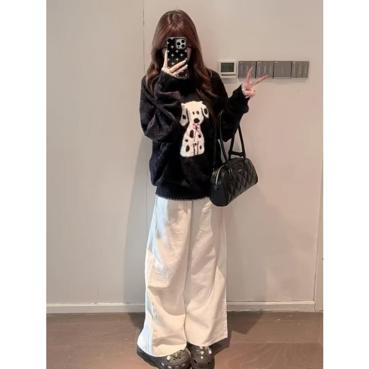 女春秋冬松弛感休闲针织衫上衣潮