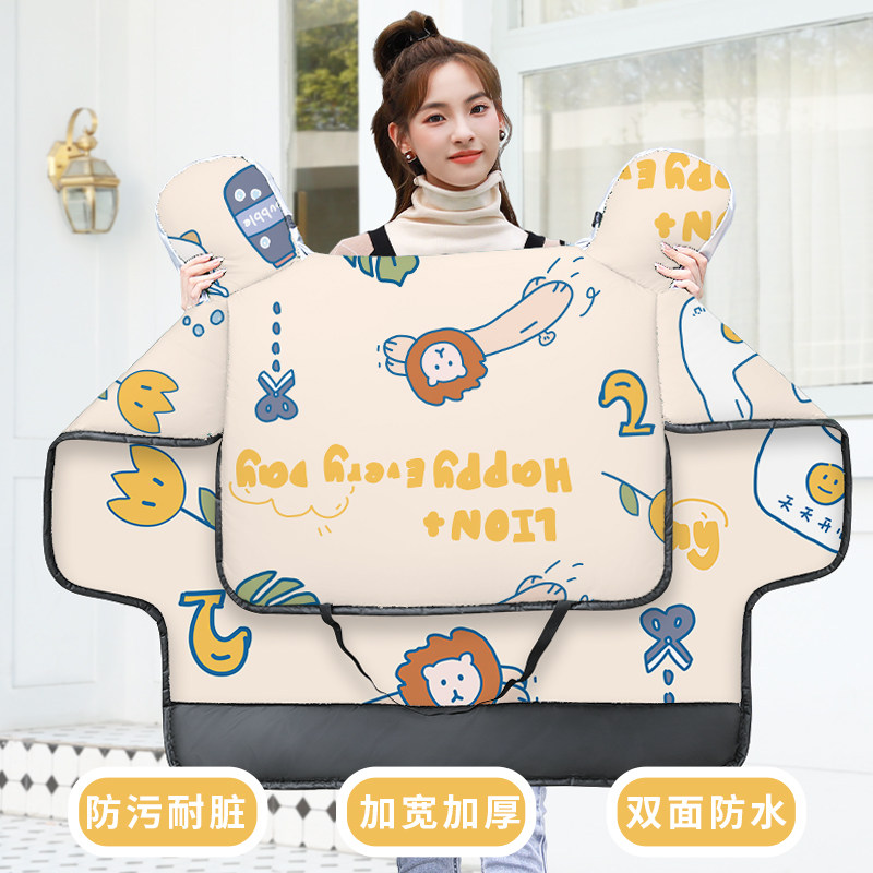 电动车挡风被冬季加绒加厚女电瓶四季通用双面防水风挡冬款防寒罩