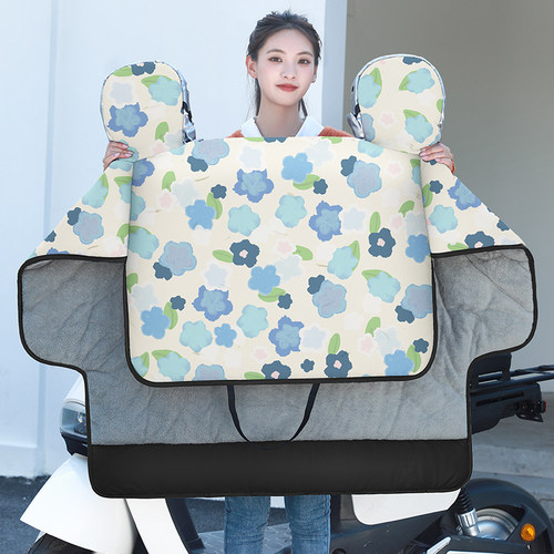 电动车挡风被四季通用双面防水小型电瓶电车防风罩风挡加绒冬季款