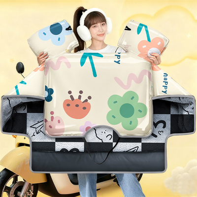 冬季电动车挡风被覆膜双面防水加绒加厚防风罩电瓶车防寒四季通用