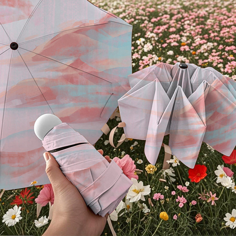 迷你遮阳伞为妇女，抗紫外线遮阳伞，折叠全自动遮阳伞，雨或阳光,居家日用,伞,淘宝优惠券,粉丝福利购,淘宝优惠卷