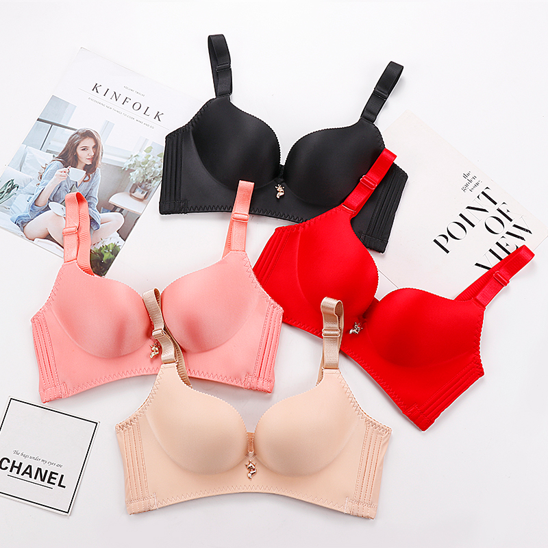 无痕聚拢调整型文胸早春新款收副乳性感无钢圈内衣套装女舒适胸罩