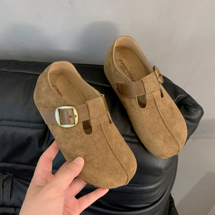休闲单鞋 内增高5cm厚底勃肯鞋 小个子一脚蹬懒人鞋 新款 女2025秋季