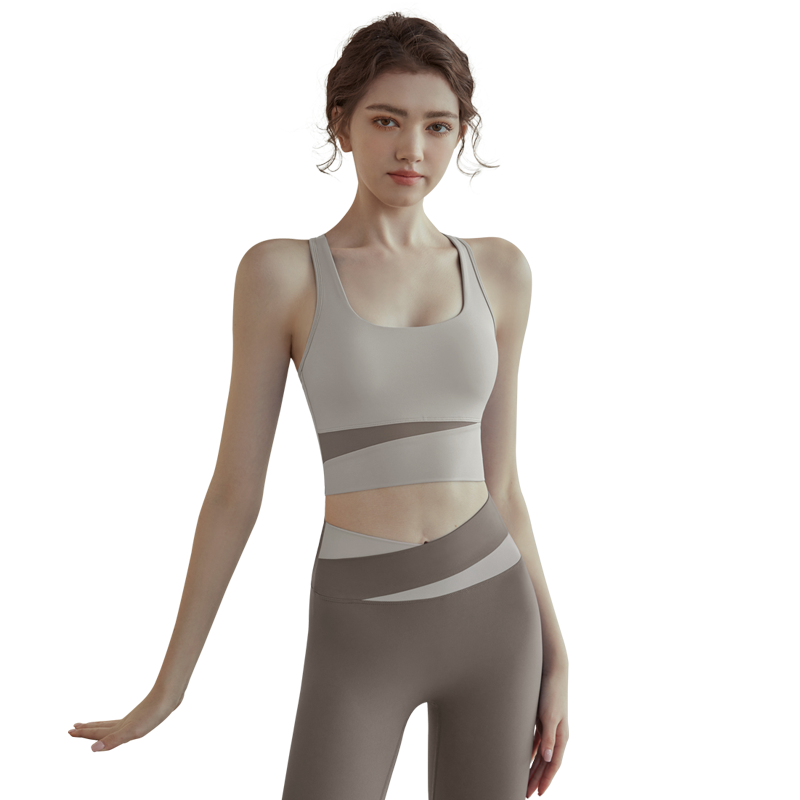 运动内衣女防震防下垂跑步高强度瑜伽服背心健身外穿文胸美背套装