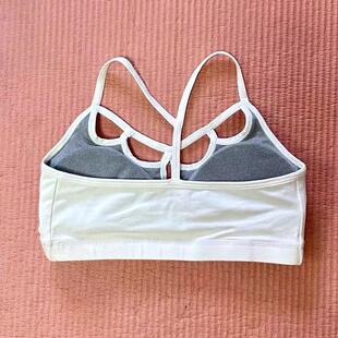 纯白色小细带设计款运动背心瑜伽普拉提美背健身撸铁