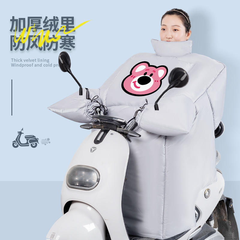 小电动车挡风被冬季加绒加厚防寒冬款四季通用双面防水春秋电瓶车