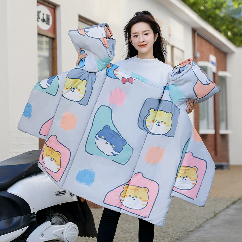 电动摩托车挡风被冬季加绒保暖