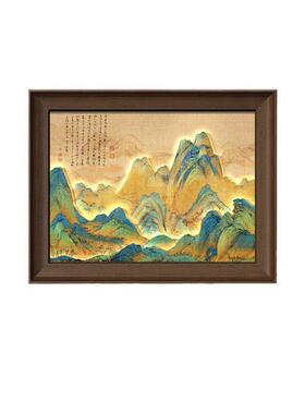 新中式电表箱装饰画千里江山图翻盖式弱电箱遮挡挂画级古风壁画