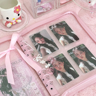 韓國OurMotif拉鏈6孔活頁本愛豆甜美a6手賬本卡冊收納內(nèi)頁a5外殼