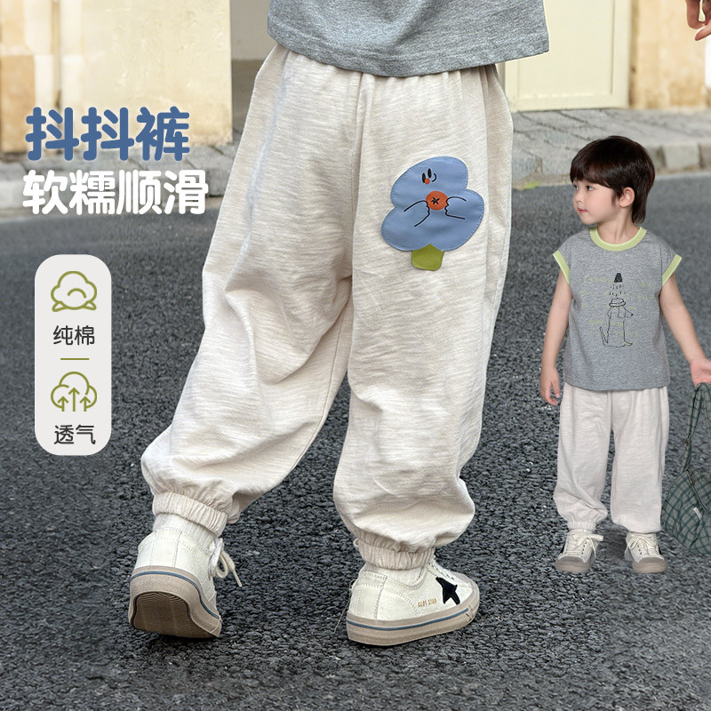 儿童A类薄款运动裤男孩防蚊裤潮图片