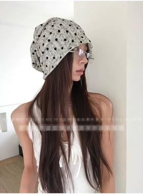 春夏透气显脸小波点堆堆帽女款