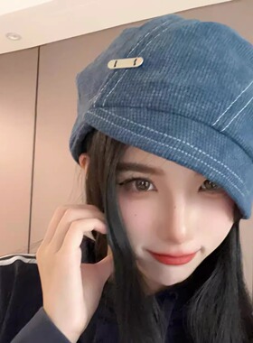 KIZLANC秋冬小檐抽绳针织堆堆帽女废土风显脸小百搭复古冷帽男