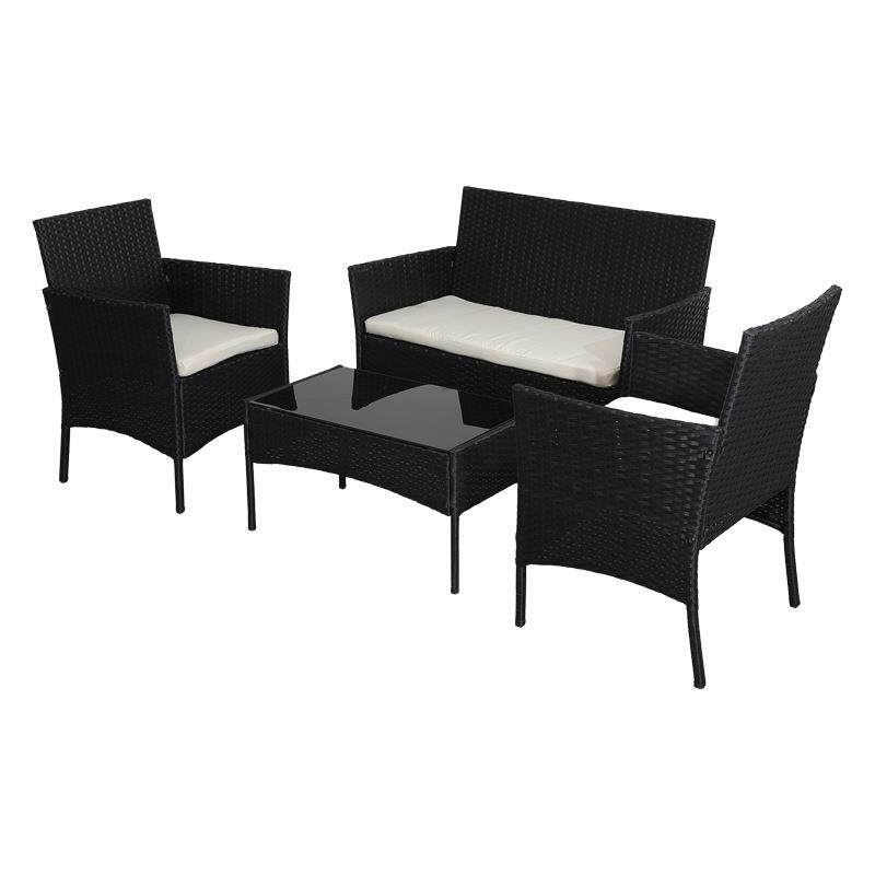 户外庭院编藤椅子茶几四件套花园露台别墅藤椅组合休闲酒店家具