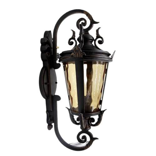 E27欧式复古壁灯户外防水别墅外墙灯庭院阳台接线古铜色仿古壁灯