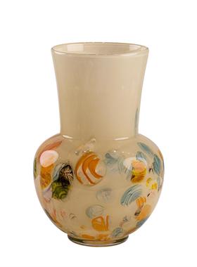 原色人工吹制中古芬顿创意玻璃花瓶样板房客厅家居摆件琉璃工艺品