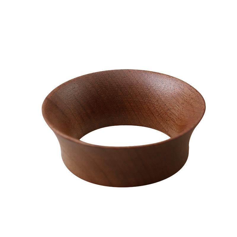 胡桃木带磁防飞接粉圈意式咖啡手柄接粉环磨豆机布粉器接粉定量环