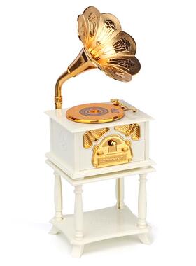 YL2014带底座上海滩复古留声机音乐盒八音盒创意礼品外贸摆件