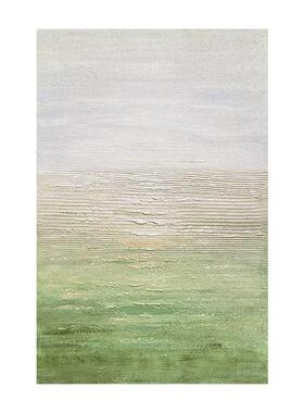 漫步人间客厅餐厅挂画绿色肌理画沙发背景墙落地画抽象玄关装饰画
