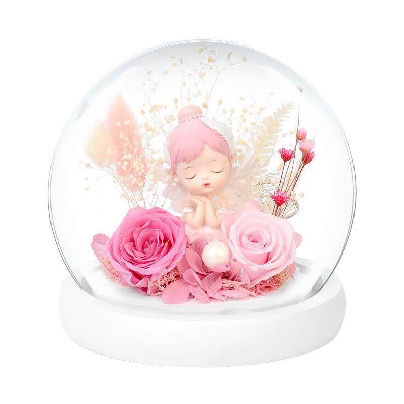 七夕情人节芭蕾女孩永生花玻璃罩成品礼盒送女友表白生日礼物,家居饰品,餐桌花艺,淘宝优惠券,粉丝福利购,淘宝优惠卷