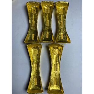 古玩金条金锭纯黄铜镀金清代五斋金条金锭古玩收藏品