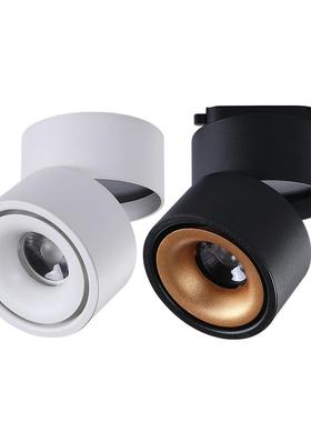 LED明装筒灯黑白色可折叠式多角度COB射灯旋转照明吸顶射灯10W