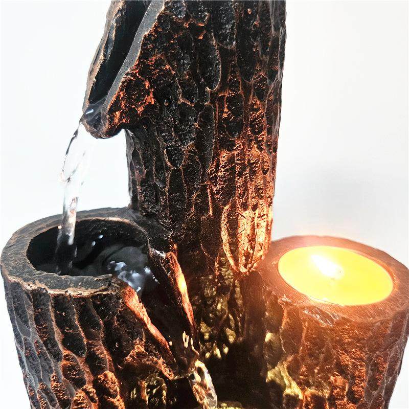 新款Resinfountain流水摆件桌面蜡烛喷泉树脂工艺品家居礼品,家居饰品,流水摆件,淘宝优惠券,粉丝福利购,淘宝优惠卷
