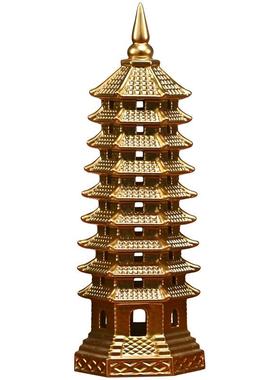 陶瓷文昌塔九层9层家居书房办公室桌面书桌白瓷宝塔文峰摆件