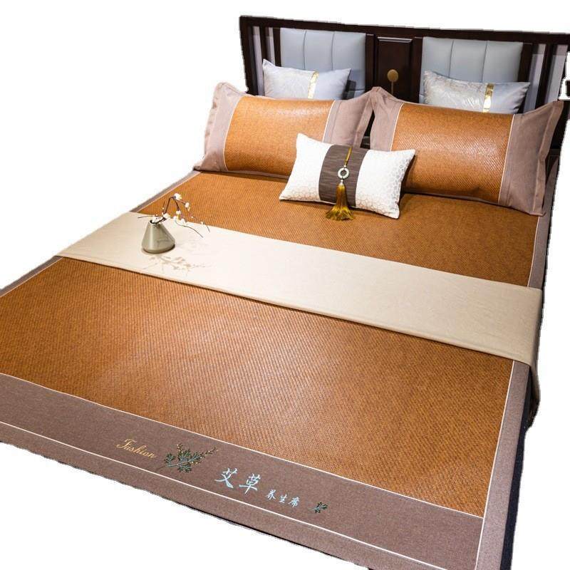 母婴级艾草藤席三件套夏季凉席裸睡冰丝席草席学生宿舍软席子,床上用品,藤席,淘宝优惠券,粉丝福利购,淘宝优惠卷