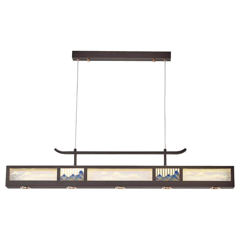 新中式LED餐厅吊灯长方形中国风客厅禅意简约吧台书房山水茶室灯,家装灯饰光源,智能吊灯,淘宝优惠券,粉丝福利购,淘宝优惠卷