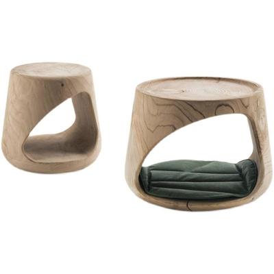 侘寂风原木墩子茶几矮圆凳个性边几民宿酒店创意摆件实木桩