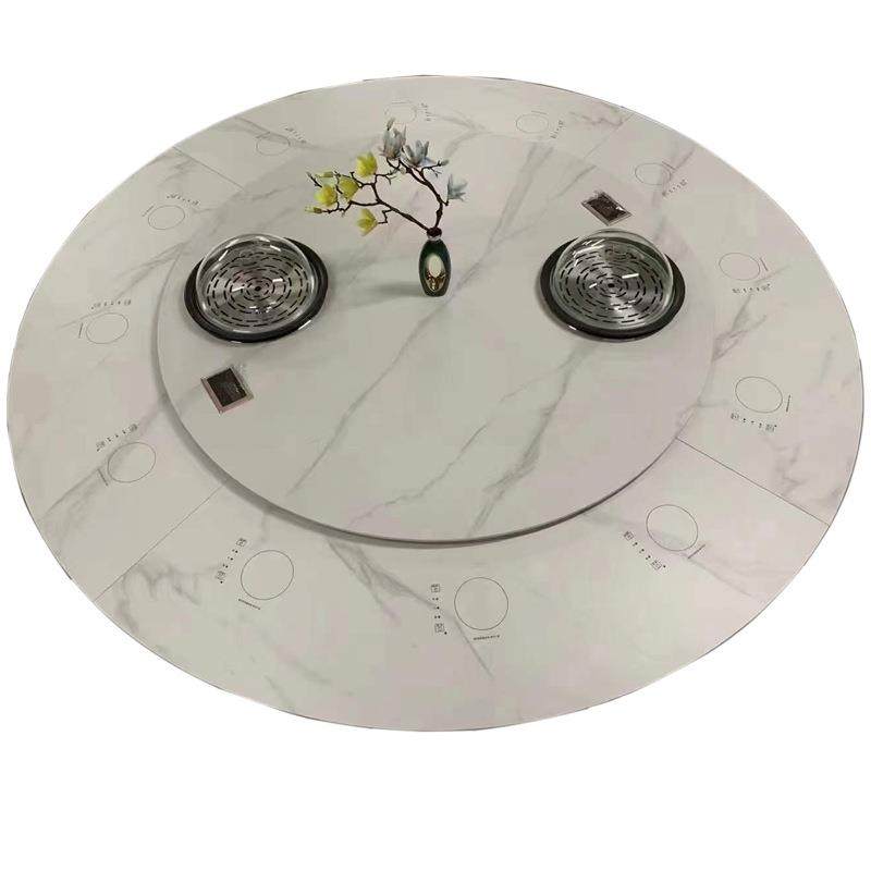 餐饮商用岩板蒸汽火锅桌餐无烟火智能圆形餐桌现代简约餐厅饭桌,住宅家具,电磁炉餐桌,淘宝优惠券,粉丝福利购,淘宝优惠卷