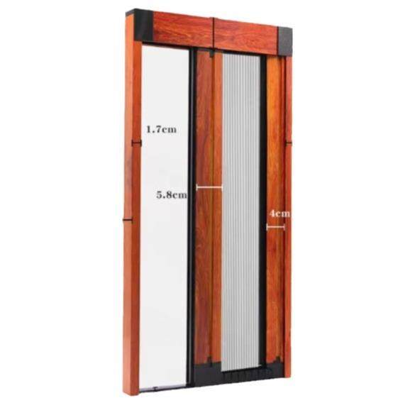 简易铝合金纱窗门折叠推拉式卧室隐形家用纱门收缩空调门无轨