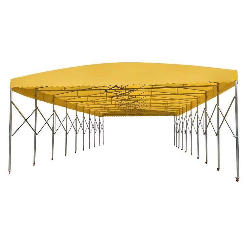 大型推拉雨棚伸缩厂房仓库棚户外汽车遮阳帐篷移动推拉棚雨蓬安装