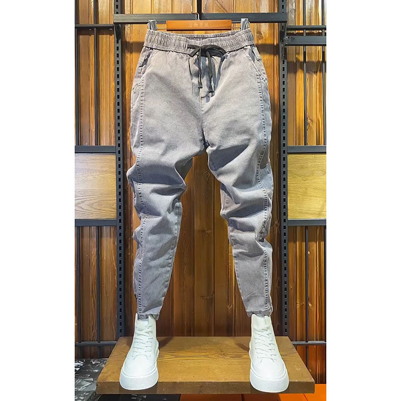 秋季新款男士韩版修身小脚牛仔裤弹力百搭纯色休闲束脚裤男九分裤,男装,牛仔裤,淘宝优惠券,粉丝福利购,淘宝优惠卷