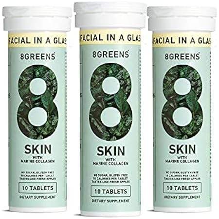 8Greens Daily Greens Skin Effervescent Tablets- for Heal